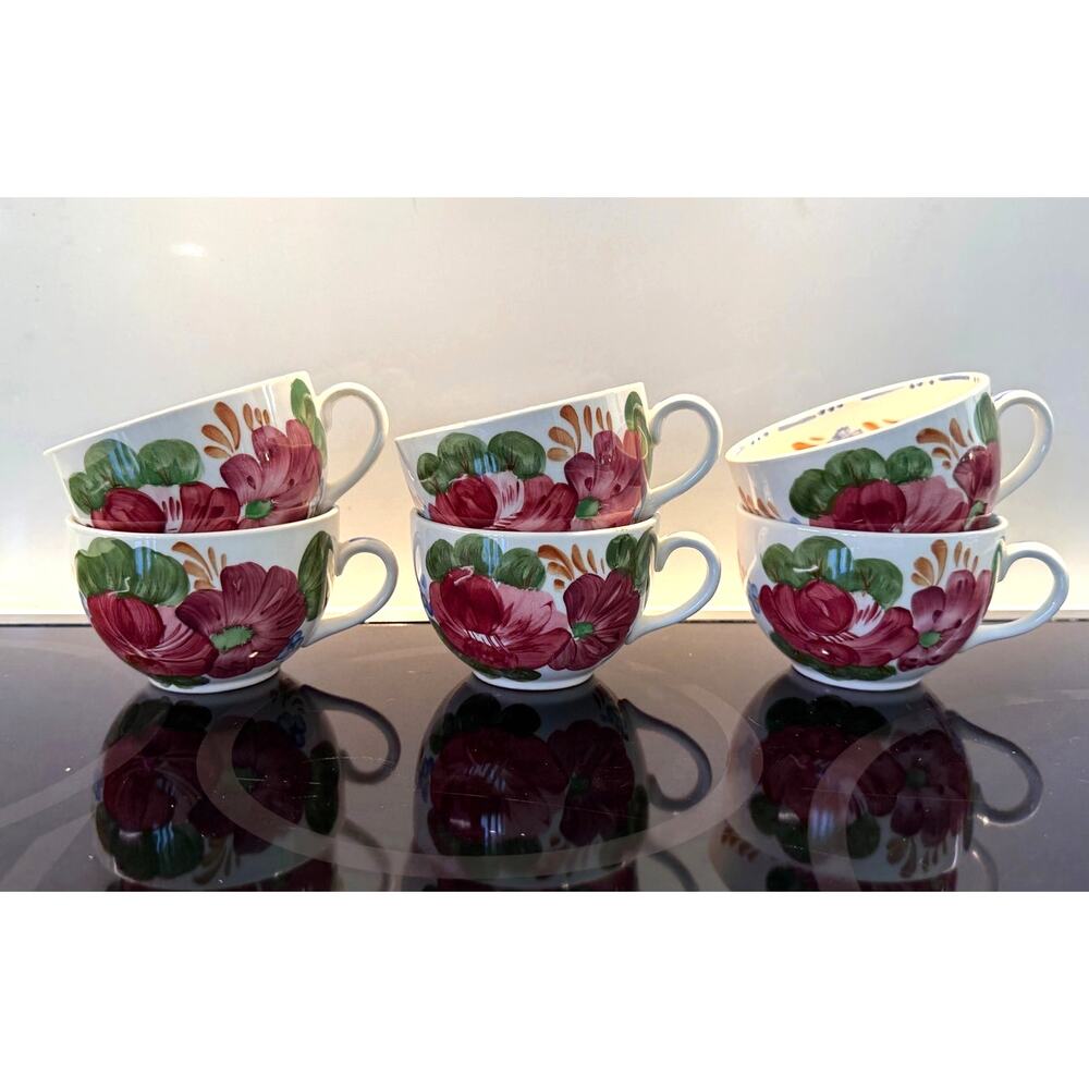 Vintage Simpson’s England Belle Fiore Tea Cups Set of 6 Hand Painted Floral